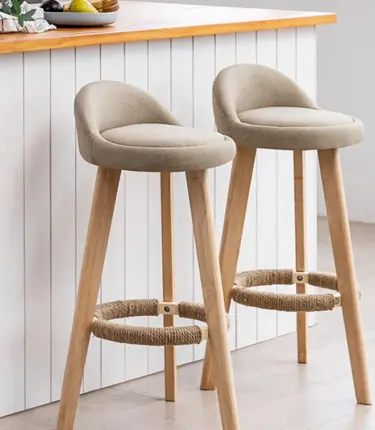 XC-80003 Bar Stools With Wooden Legs